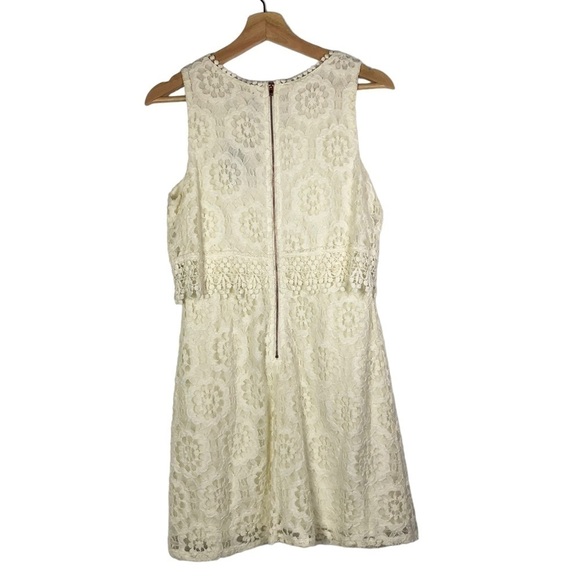 Eyeshadow Off Brulee White Lace Mini Dress S - Picture 3 of 4